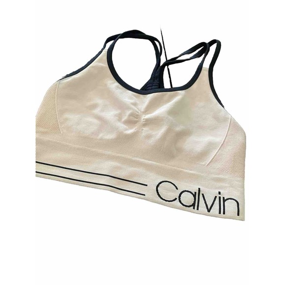 New Calvin Klein Low impact Performance Racerback Pullover Lounge Bra Small Pink - Picture 3 of 6